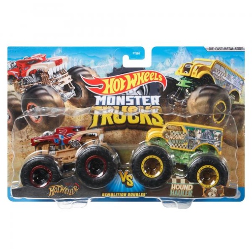 [MTFYJ64] Hot Wheels Monster Trucks Doble Demolición Blister Set/2 3a+
