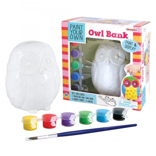 [CMDIY739] Alcancia de Buho de Porcelana para Pintar 3a+