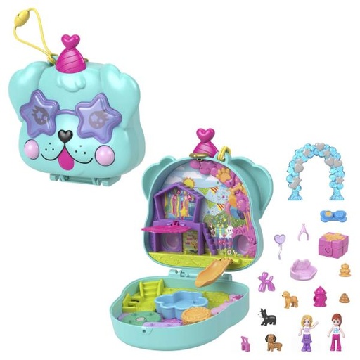 [MTHKV30] Polly Pocket Estuche de Fiesta de Cumpleaños de Perrito 4a+
