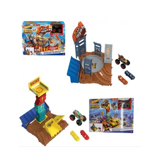 [MTHNB92] Hot Wheels Monster Trucks Arena Smashers Tiger Shars y Dem Derby. 5a+ ( Surtido de 3 Se venden por Separado )