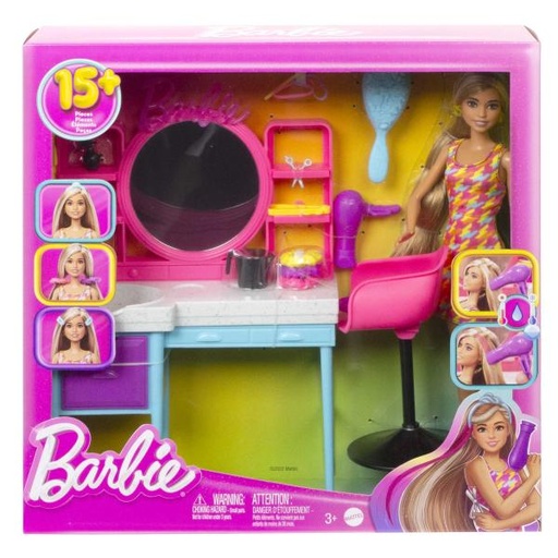 [MTHKV00] Muñeca Barbie Set de Juego de Estilista 3a+