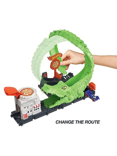 [MTHKX39] Hot Wheels - Pista  Ataque de Cocodrilo 4a+