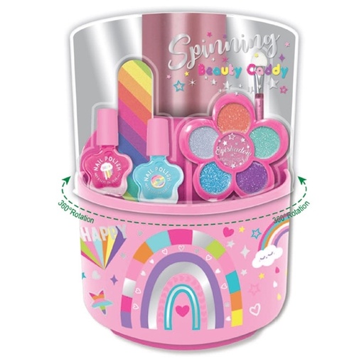 [HF174RB] Estuche Giratorio de Cosméticos de Arcoiris 8a+