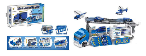 [GX96624] Trailer Transportador con 4 Vehículos de Policia 3a+