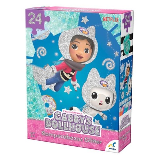 [PIJCA4059] Rompecabezas Glitter de la Casa de Muñecas de Gabby 24Pzs 3a+