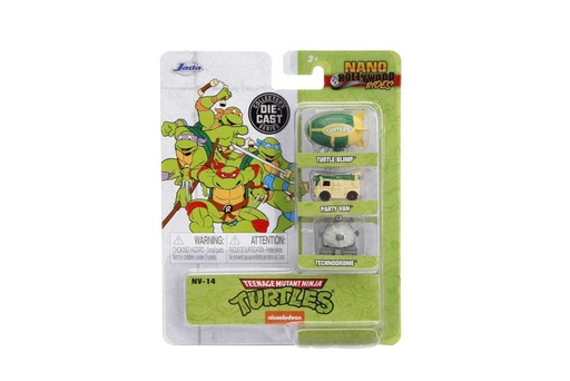 [JA31790] Carros Nano de Tortugas Ninja Hollywood Rides 4cm Set de 3 3a+