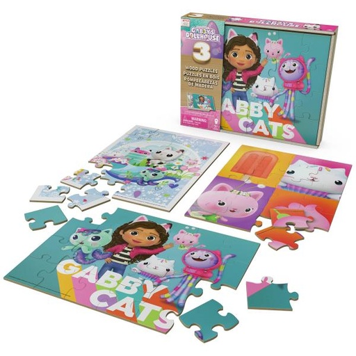 [BT6066549] Boing Toys Games - Rompecabezas Madera 3en1 Gabby¨s Dollhouse 3a+