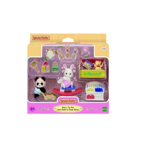 [EH05709] Familias Sylvanianas Caja de Juguetes para Bebé Conejo de Nieve y Panda 3a+ "Ternurines"