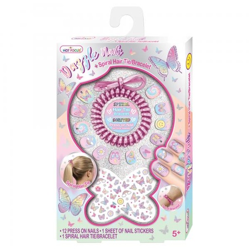 [HF030TB] Juego de Uñas Pulsera Espiral y Cola Mariposas 5a+