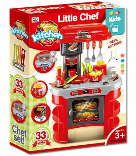 [XG008908A] Cocina Roja Pequeños Chef con  Luz y Sonidos 3a+