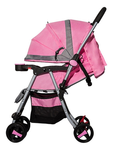 [FDAH290R] Baby Basics Coche para Bebe Rosado con Gris 15Kg Max (444538)