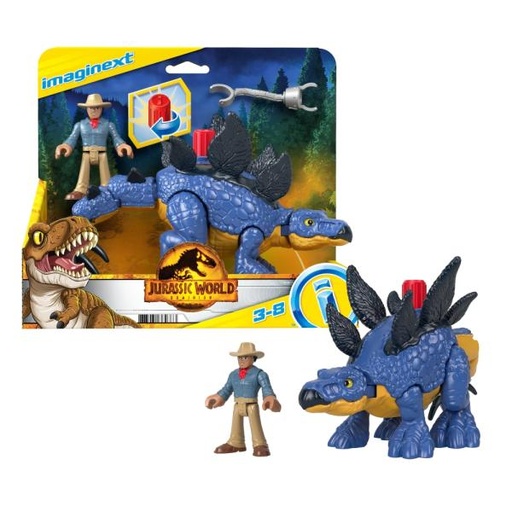 [MTGVV64] Figura Imaginext Jurassic World Dominion Stegosauus & Dr Grant 38 a