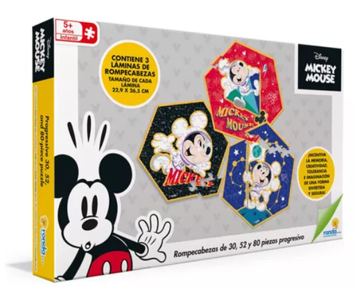 [RN12444] Rompecabezas Disney Mickey Mouse 3en1 5a+