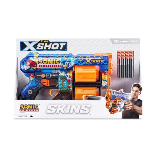 [ZU36648] Lanzador X-Shot Flux Retro Skins de Sonic 8a+ ( Surtido de 4 - Se Vende por Separado )