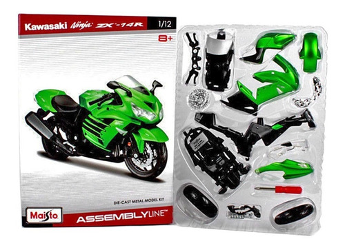 [MB39197] Moto Kawasaki Ninja ZX-14R Verde de Armar Esc: 1:12 8a+ (391975)