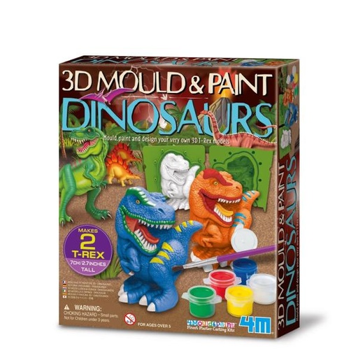 [4M4777] Dinosaurios TRex 3D Moldea y Pinta 5a+