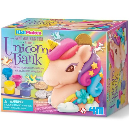 [4M4778] KidzMaker Pinta tu Propia Mini Alcancia de Unicornio 8a+