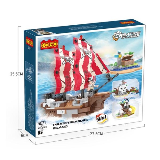 [CO3071] Barco Pirata de Armar 260pzs 6a+
