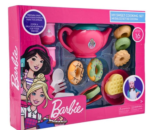 [FXSK18C] Barbie Set de Dulces para Cocina 16 Pzs 3a+
