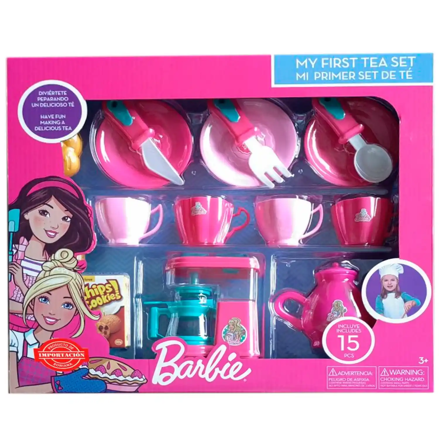 [FX9035C1] Barbie My Primer Set de Té 15 Pzs 3a+