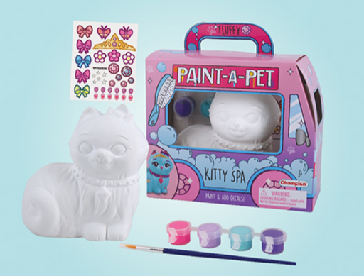 [CMDIY862] Gato de Yeso para Pintar con Stickers Kitty Spa 3a+