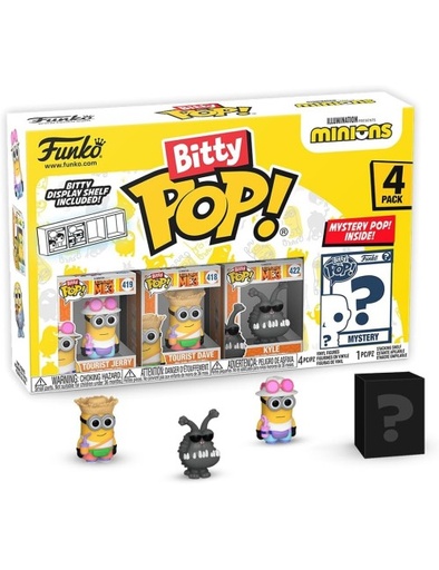 [FK73038] Set/4 Figuritas Funko Bitty Pop! Minions Young Gru 3a+