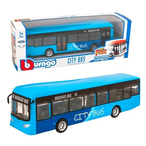 [MB1832102] City Bus (7.5") Esc:1:50 3a+(Rojo-Celeste)  / Surtido 2 -  Se venden por separado