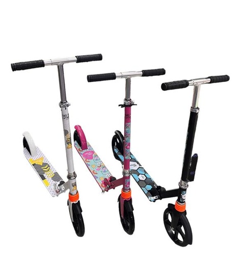 [YXWWXS107H] Scooter de Aluminio en Color Blanco, Rosado y Negro 3a+Máx 100KG.   (447652)