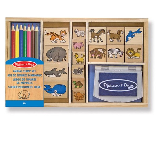 [MD13798] Set de Juego Sellos de Animales en Madera 4a+