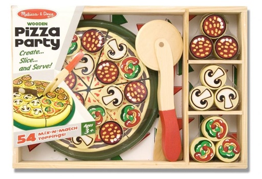 [MD167] Pizza de Madera con Piezas de Encajar en Set (10167) 3a+