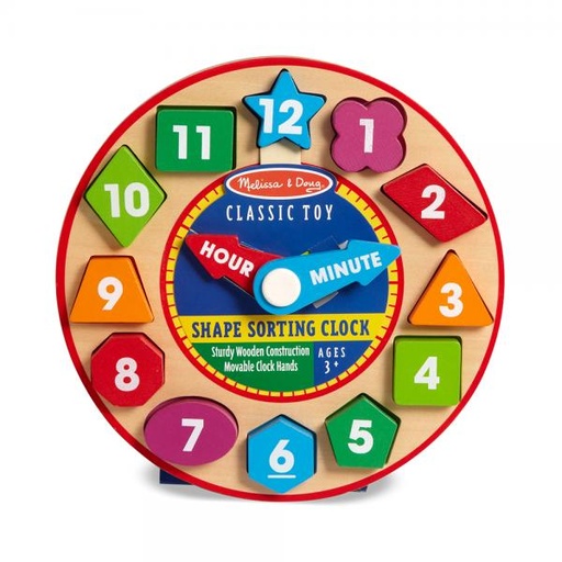 [MD8593] Reloj de Madera con Figuras de Encajar (18593) 3a+