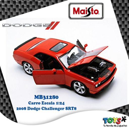 [MB31280] Carro 1:24 2008 Dodge Challenger SRT8 Anaranjado 3a+