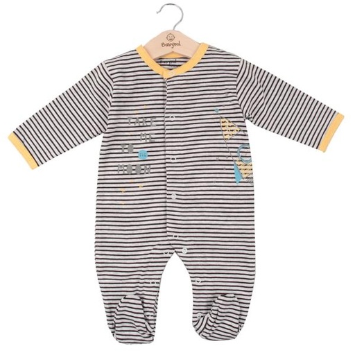[BBL1300586M] Pijama Manga Larga en Caja de Gris con Rayas 6m (609211)