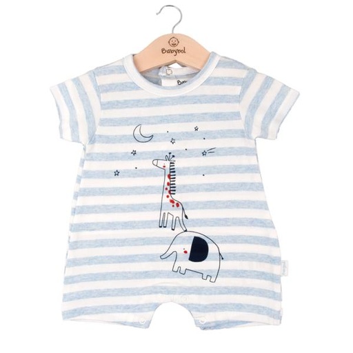 [BBL1301206M] Pijama en Caja Manga Corta de Jirafa Celeste 6m (610064)