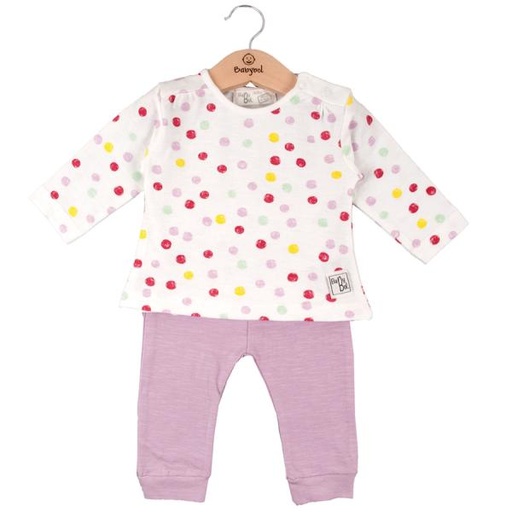 [BBL1308076M] Conjunto de 2 Piezas Manga Larga Color Malva Niña 6m (612877)