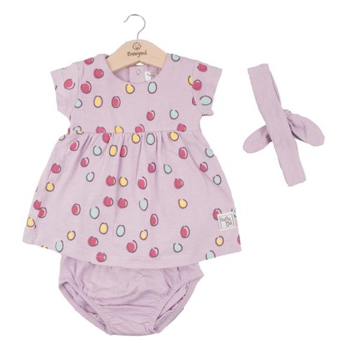 [BBL1308949M] Vestido con  Braga + Cinta color Malva 9m (615908)