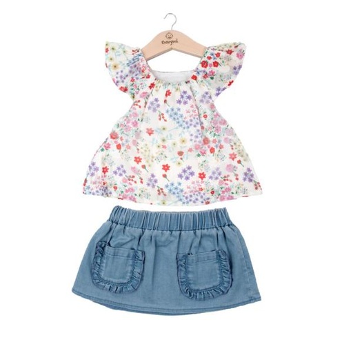 [BBL13161512M] Conjunto de 2 Piezas de Flores Niña 12m (628724)