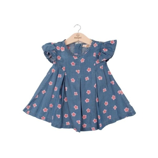 [BBL13161912M] Vestido de Flores Color Mezclilla 12m (628991)