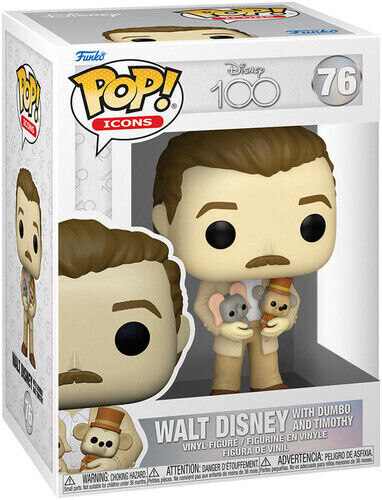 [FK67996] Figura Funko Pop! Disney 100 (76) Walt Disney and Dumbo & Timothy 3a+