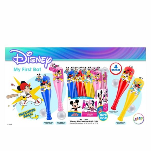 [JU7825] Juego de Bate con Bola de Disney Displ/16 Surt/4 4a+ (7825A-B-C-D)