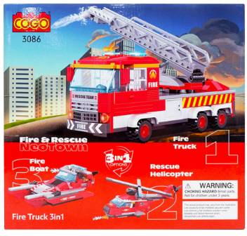[CO3086] Carro de Bomberos al Rescate 3 en 1 - 249Pzs 6a+