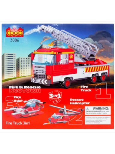 [CO3086] Carro de Bomberos al Rescate 3en1 249Pzs 6a+