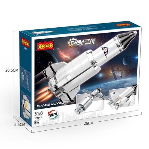 [CO3088] Nave Espacial con Satélite 3en1 176pzs 6a+