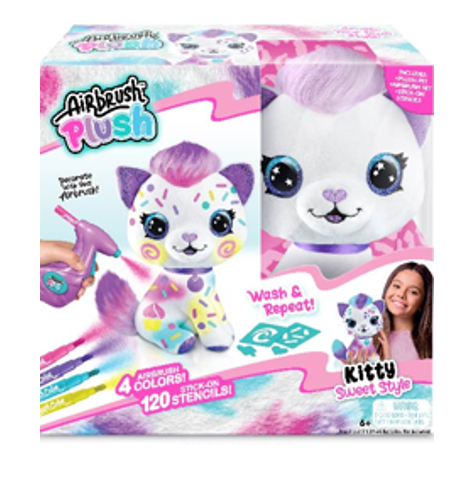 [CTOFG272] Airbrush - Peluche de Gatito para Personalizar con 100 Plantillas 6a+ Airbrush