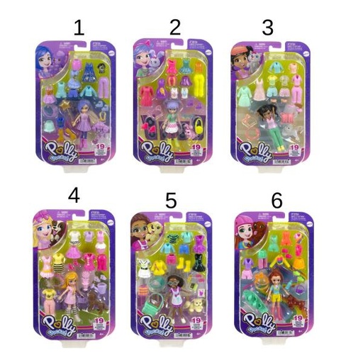 [MTHKV88] Polly Pocket con Mascotas 4a+ ( Surtido de 6 Se venden por Separado )