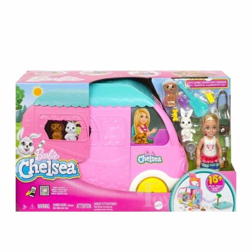 [MTHNH90] Barbie Chelsea con Trailer de Acampar 2en1 3a+