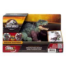 [MTHPD33] Figura Jurassic World 2en1 Giganotosaurus y Nasutoceratops 6a+