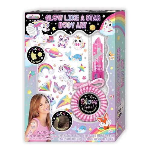 [HF051GD] Set de Arte Tattoo Decora tu Cuerpo Brillan en la oscuridad  5a+