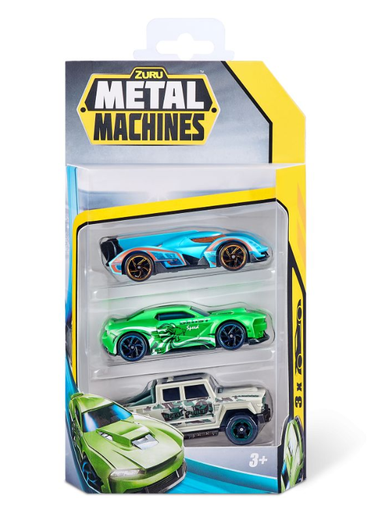 [ZU6715] Carritos de Metal Machines en Set de 3 Surtido 3a+