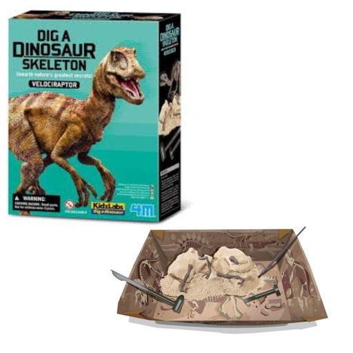 [4M13234] KidzLabs Cava y Arma Fósil de Velociraptor 8+